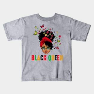 Black Queen, Melanin Queen, Black Girl Magic Kids T-Shirt